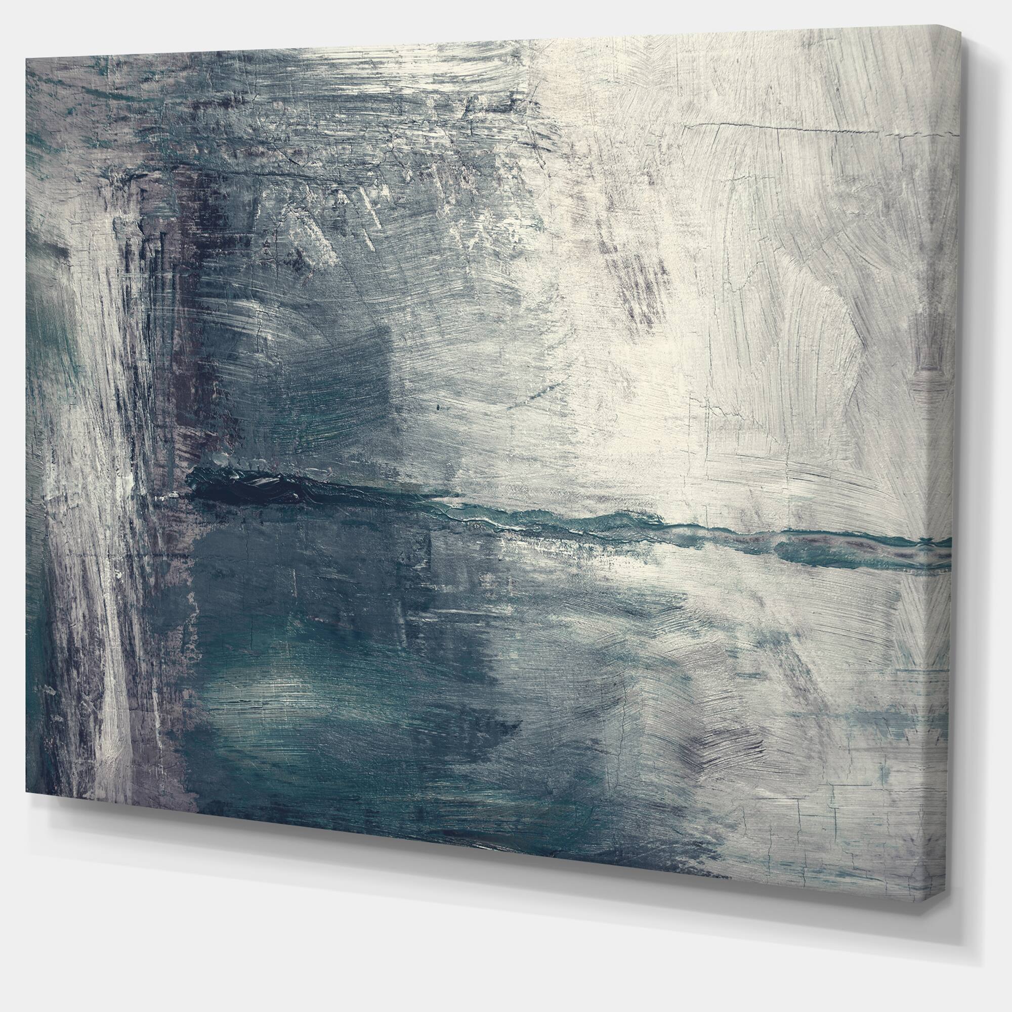 Designart - Grey Abstract Pattern Oil Painting